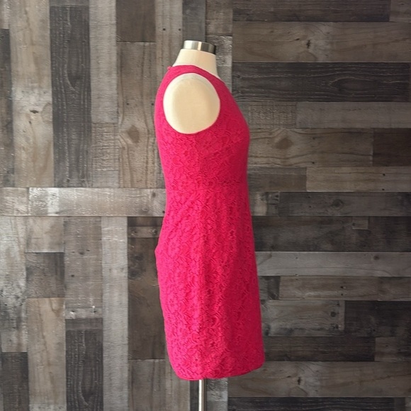 J.Crew hot pink lace sheath dress size 4 Barbiecore feminine cocktail party - Picture 9 of 11